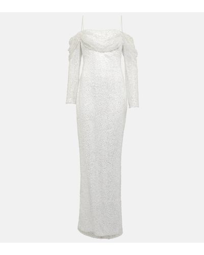 Rasario Bridal Marlene Sequined Gown - White