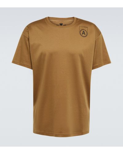 ACRONYM Camiseta de algodon con logo - Marrón