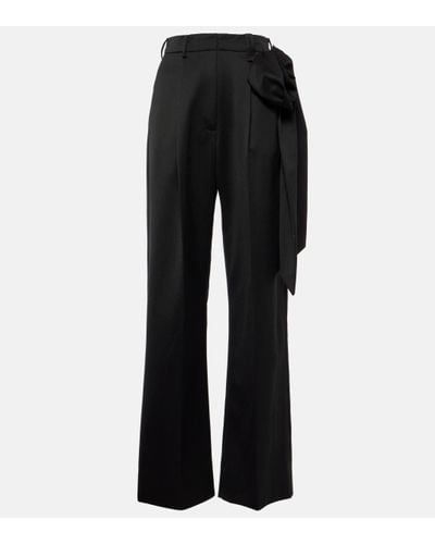Simone Rocha Floral-applique Straight Trousers - Black