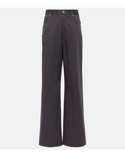 Loewe Pantalones anchos de dril de algodon de tiro alto - Azul