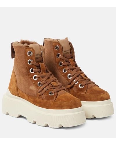 Inuikii Matilda Shearling-lined Suede Boots - Brown