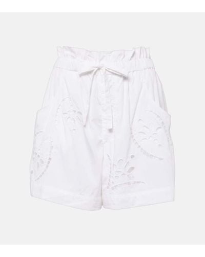 Isabel Marant Shorts Hidea con bordado ingles - Blanco