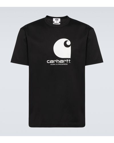 Junya Watanabe X Carhartt Logo Cotton Jersey T-shirt - Black