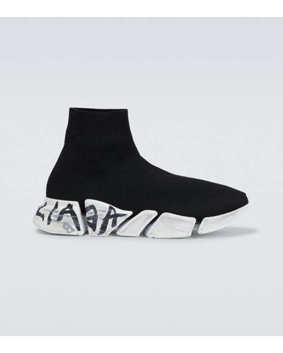 Balenciaga Speed 2.0 Graffiti Trainers - Black