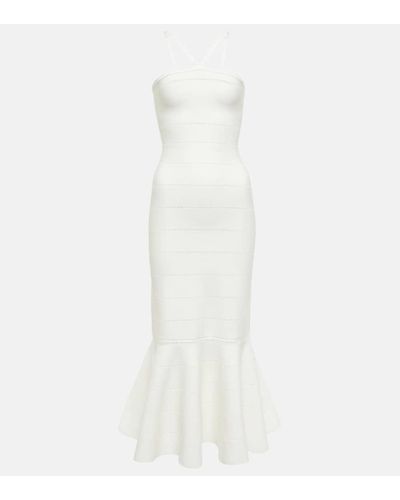 Victoria Beckham Openwork Knit Midi Dress - White