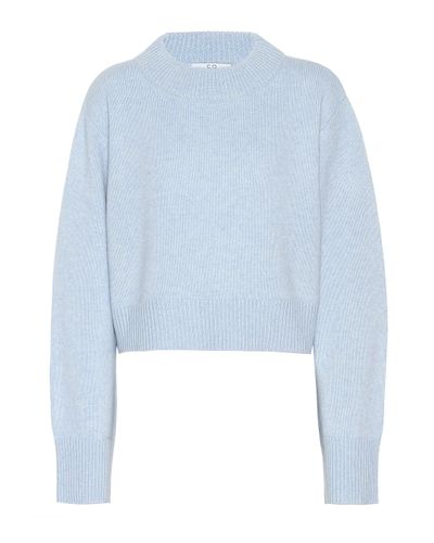 Co. Cropped Cashmere Sweater - Blue