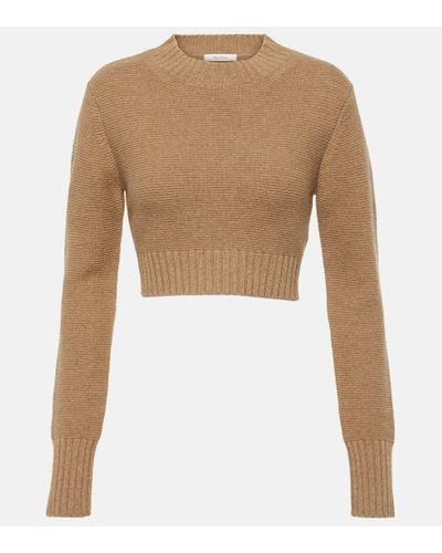 Max Mara Cropped-Pullover Kaya aus Kaschmir - Natur