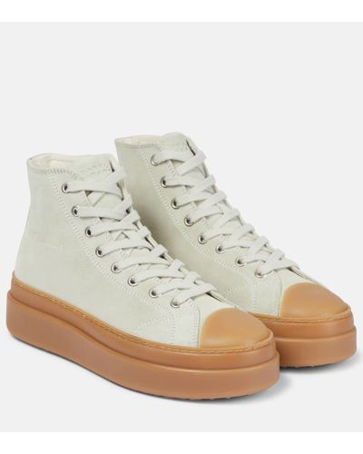 Isabel Marant Austen Suede Sneakers - White