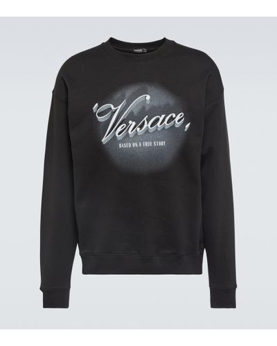 Versace Bedrucktes Sweatshirt aus Baumwoll-Jersey - Schwarz