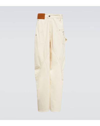 JW Anderson Wide-leg Denim Cargo Pants - Natural