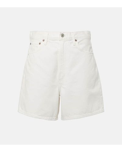 Agolde Stella High-rise Denim Shorts - White