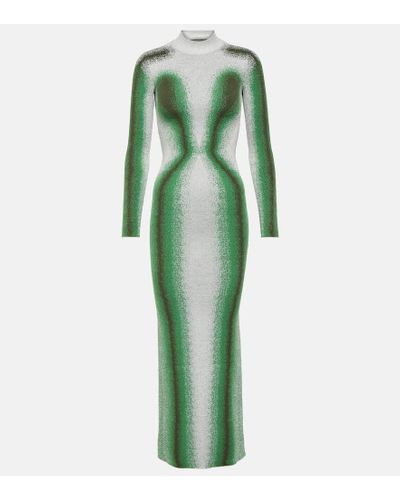Y. Project Printed Knit Maxi Dress - Green