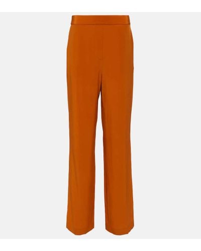 JOSEPH Pantaloni regular Tova in crepe de chine - Arancione