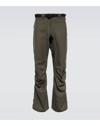 GR10K Arc Straight Wool Pants - Green