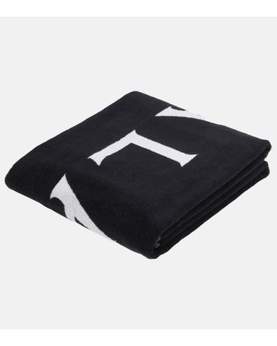 Alaïa Serviette en jacquard de coton a logo - Noir