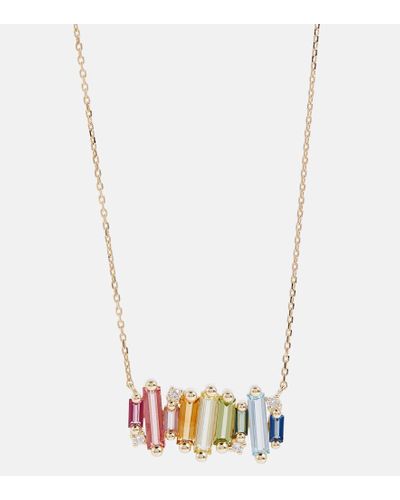 Suzanne Kalan 14kt Gold Necklace With Diamonds And Gemstones - White