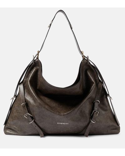 Givenchy Voyou Large Leather Shoulder Bag - Black