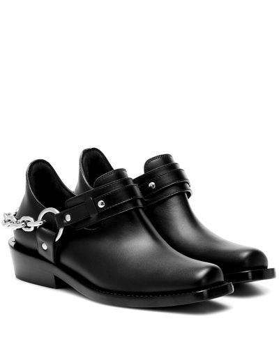 Rabanne Moto Leather Ankle Boots - Black