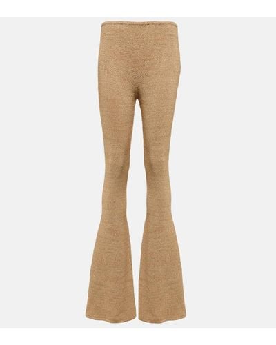 Magda Butrym Crochet High-rise Flared leggings - Natural