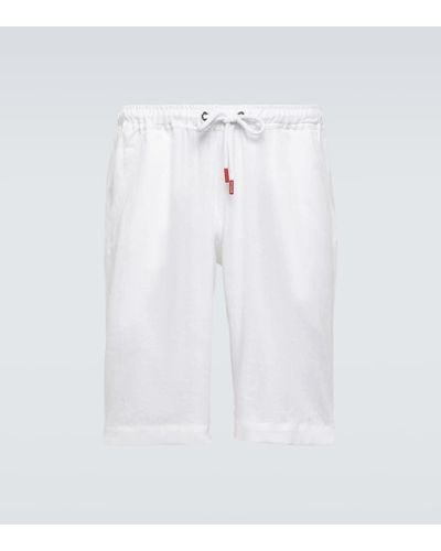 Kiton Shorts in lino - Bianco