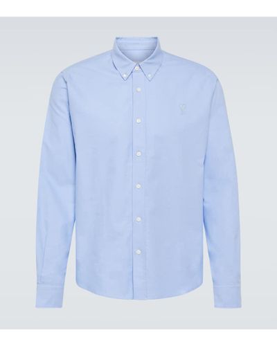 Ami Paris Hemd aus Baumwollpopeline - Blau
