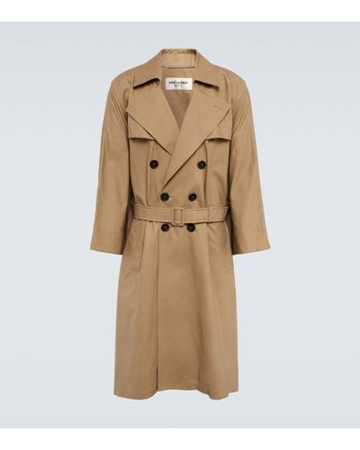 Saint Laurent Double-breasted Cotton Trench Coat - Natural