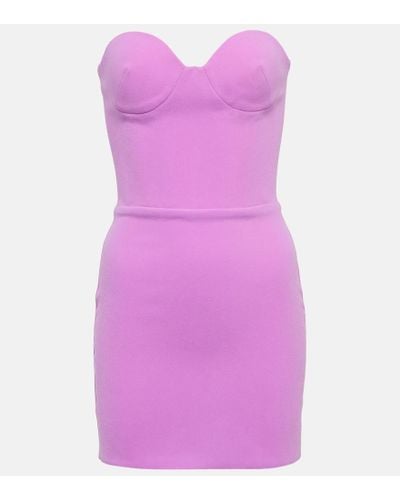 Alex Perry Clay Bustier Crepe Minidress - Purple