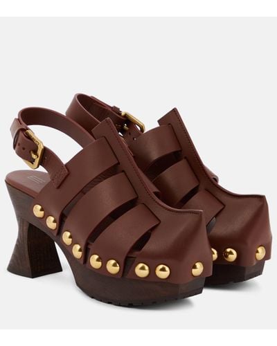 Etro Leather Clogs - Brown
