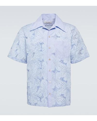 Wales Bonner Highlife Floral Cotton-blend Bowling Shirt - Blue