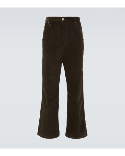 Ami Paris Cotton Corduroy Wide-leg Pants - Brown
