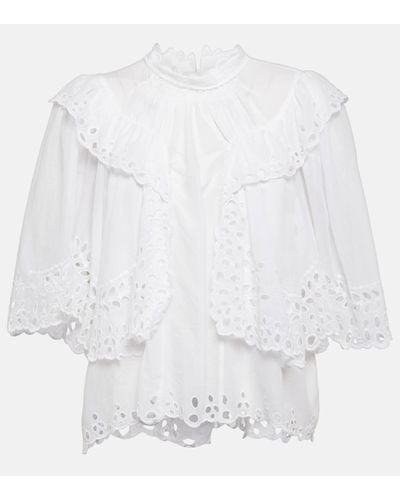 Isabel Marant Katia Embroidered Cotton Blouse - White