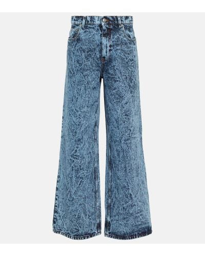 Marni Jeans anchos de tiro alto - Azul