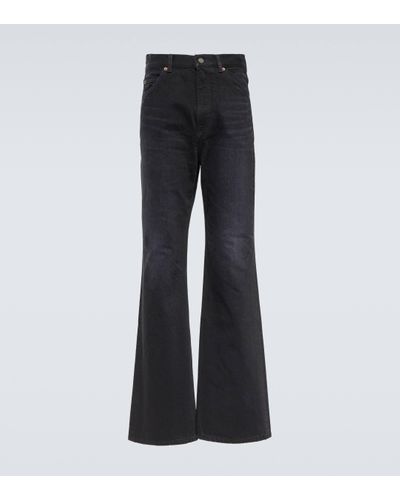 Saint Laurent Jean flare a taille haute - Bleu