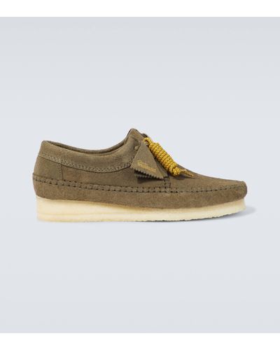 Clarks Weaver Suede Trainers - Natural