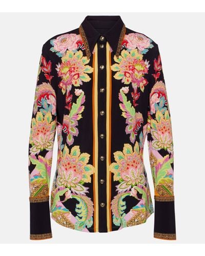 Camilla Floral Jersey Shirt - Multicolour