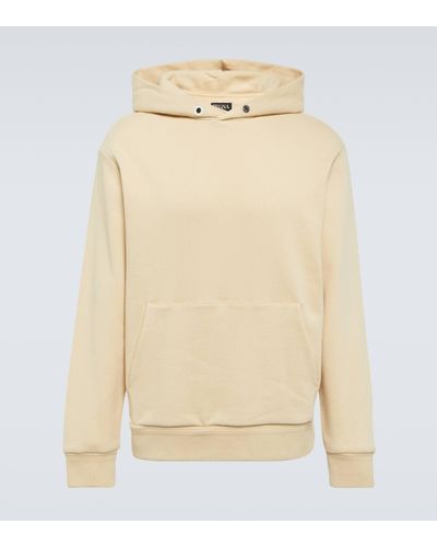 Zegna Cotton And Cashmere Hoodie - Natural