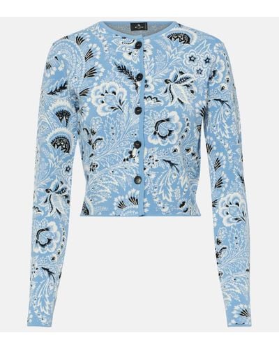 Etro Cardigan in jacquard - Blu