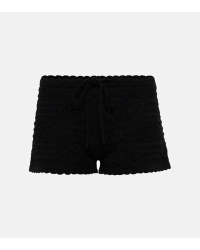 Saint Laurent Gehaekelte Shorts aus Wolle - Schwarz