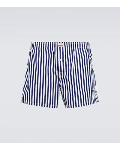 Gucci Boxer in popeline di cotone a righe - Blu