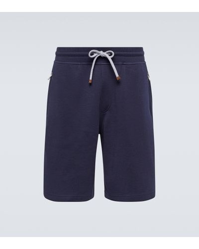 Brunello Cucinelli Cotton-blend Shorts - Blue