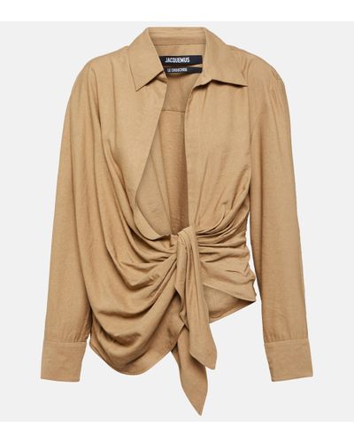 Jacquemus La Chemise Bahia Tied-sash Blouse - Natural