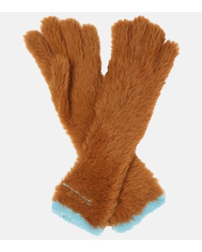 Jacquemus Les Gants Neve Long Faux Fur Gloves - Brown