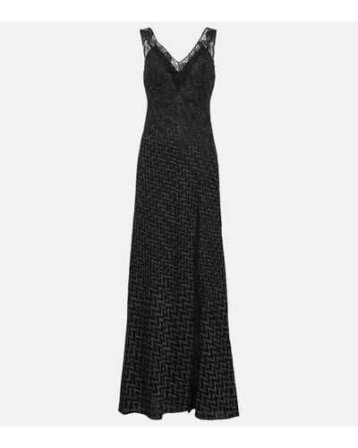 Missoni Zig-zag Lace-trimmed Maxi Dress - Black