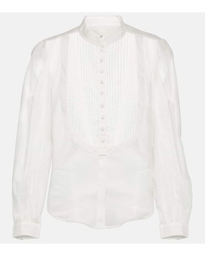 Isabel Marant Balesa Cotton And Silk Shirt - White