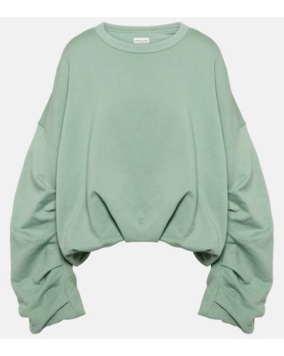 Dries Van Noten Sweat-shirt oversize en coton - Vert