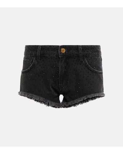Blumarine Shorts di jeans a vita bassa - Nero