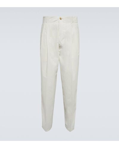Tod's Pantalon droit en coton melange - Blanc