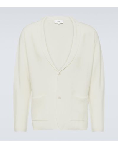 Lardini Wool, Silk, And Cashmere Cardigan - White