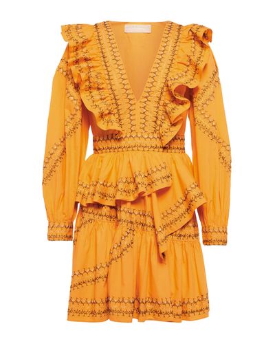 Ulla Johnson Anais Embroidered Cotton Minidress - Orange