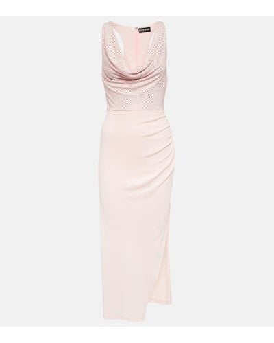 David Koma Crystal-embellished Midi Dress - Pink